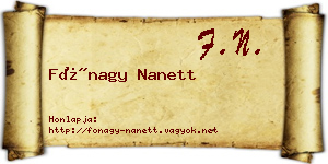 Fónagy Nanett névjegykártya